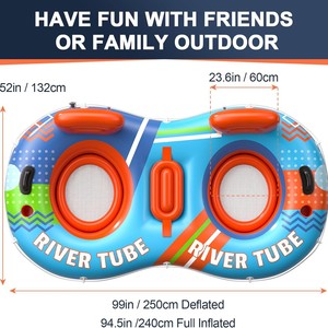 Flotador Inflable de PVC Premium para Piscina, para 2 Personas, Juguetes Acuáticos para Adultos, Diversión Acuática de Verano - Product Image 2