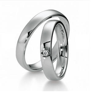 カップルのための最新の新しい幾何学的デザインステンレス鋼ゴールド結婚結婚指輪 - Product Image 5