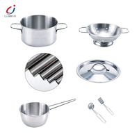 Ensemble de cuisine Chengji 7 pièces, jouet de cuisine, jeu de vaisselle, jeu de rôle, maison, jouet en acier inoxydable pour enfants