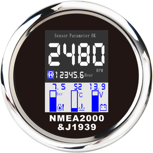 NMEA 2000 85mm dijital siyah yüz <span class=keywords><strong>LCD</strong></span> ekran çok fonksiyonlu voltaj yağ basınç göstergesi bar <span class=keywords><strong>boost</strong></span> ölçer - Product Image 1