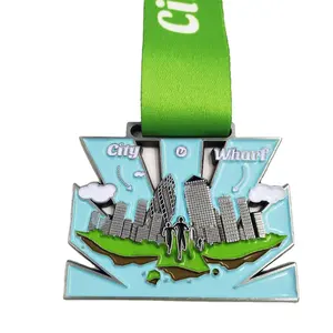 Custom Hollow out 3D Marathon Medal Personalized Sports Metal Medallion for Running Winners Die Casting and Polished Technique