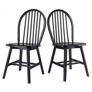 DB Windsor 2 pièces ensemble de chaises en bois massif noir avec matériau PU pour salon maison bureau entrepôt maison bar utilisation - Product Image 1