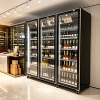 Vitrine Réfrigérée Commerciale pour Boissons, Vitrine Réfrigérée Verticale en Verre pour Bière et Vin, Réfrigérateur pour Magasin d'Alcool