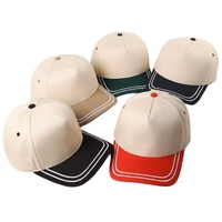 Casquette de baseball réglable bicolore avec logo brodé personnalisé, casquette 5 panneaux en forme de A, fabricant de casquettes en coton pour le sport et la course, Gorras