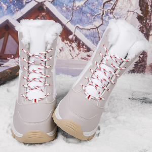 Chaussures d'hiver imperméables pour femmes, rembourrées en coton, résistantes au froid, antidérapantes, chaudes, fourrées, bottes de neige pour femmes - Product Image 3