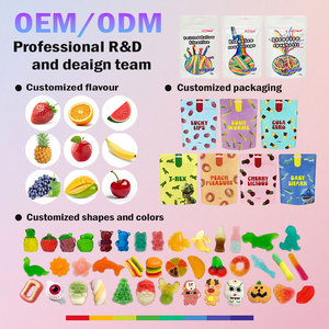 Directo de fábrica a granel, venta al por mayor, muestras gratuitas en forma de gusano, revestimiento de azúcar gomoso masticable, dulces suaves con sabor a fruta, 125g - Product Image 5