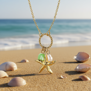 Collar con Colgante de Estrella Amy Amy, Cadena de Aleación Chapada en Oro, Dije de Perla de Imitación, Joyería Casual para Mujer, Regalo - Product Image 2