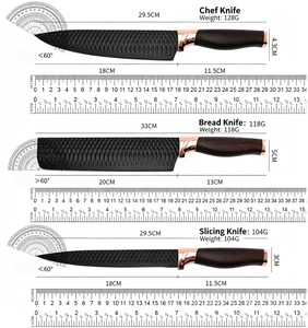 7-Pcs Non-Stick Chef Knife Set Includes Knife <b>Holder</b> Sharpening <b>Rod</b> Kitchen Scissors for Home Cooking and Gift - Product Image 6