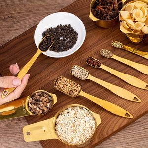 Tùy Chỉnh Tiện Ích Nhà Bếp Baking Công Cụ Tất Cả Trong Một Thép Không Gỉ Đo Cup Rose Gold Đo Muỗng Ly Và Spoon Set - Product Image 4