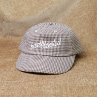 Casquette de baseball à visière courte en tissu de laine à motif pied-de-poule, vente en gros d'usine
