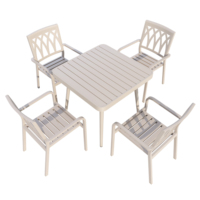 Fulin nouveau style Tables et chaises de jardin d'extérieur Table à manger d'extérieur et charis pour meubles d'extérieur en aluminium Cafe Restaurant