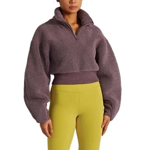 Sudadera Corta con Capucha para Mujer, 100% Algodón Polar, Suave, Antiarrugas, Talla Grande, con Cierre de 1/2 Cremallera - Product Image 5