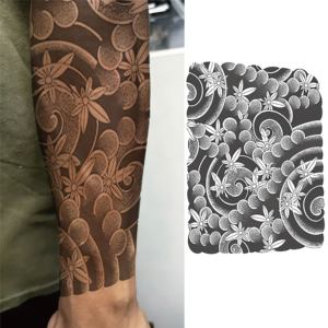 Tatuajes Temporales Estilo Japonés, Adhesivos Ecológicos de Papel, Resistentes al Agua, Diseños de Arte Corporal - Product Image 1
