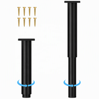 Pieds de meubles réglables en métal, pieds de support de remplacement à hauteur réglable pour lit/canapé/coiffeuse/chaise/meuble TV/table basse