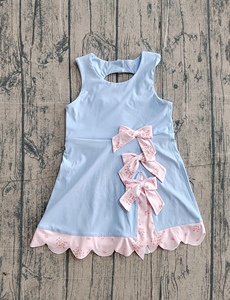 GSD3313 Vestido de niña personalizado con flores y volantes, estilo boutique, venta al por mayor, vestido infantil con mangas voladas - Product Image 3