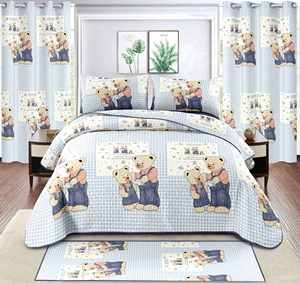 Juego de Ropa de Cama Infantil de 7 Piezas con Dibujos Animados, con Cortinas, Cubrecama Acolchado y Sábanas <span class=keywords><strong>para</strong></span> Niños y <span class=keywords><strong>Niñas</strong></span> - Product Image 4