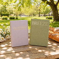 Lot de 2 faux livres en lin avec couverture dorée et rangement dissimulé pour chambre à coucher, étagère, échantillon de pièce, accessoire de photographie