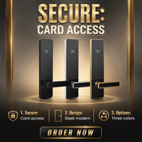 Sistema de Cerradura Inteligente para Hotel, Desbloqueo con Tarjeta RFID, Manija sin Llave, Cerradura Electrónica de Embutir, Acero Inoxidable, Software Gratuito para Apartamentos