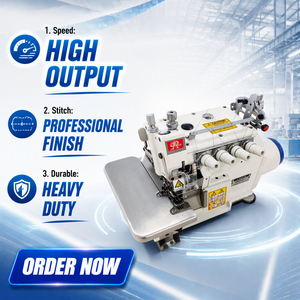 OREN High-Speed <b>Overlock</b> Flat-Bed Motor <b>Sewing</b> <b>Machine</b> Double Needle Walking Foot Manufacturing Plant Easy RNEX3-4 - Product Image 1
