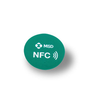 Etiqueta NFC programable de impresión personalizada, etiqueta NFC inteligente redonda de 25mm para teléfono Android