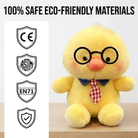 Collection de Peluches Mignonnes Kawaii : Animaux en Peluche avec Lunettes et Cravate – Cochon, Éléphant, Chien, Ours, Canard – Cadeau Doux et Adorable