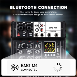 Mixer Audio Profesional BMG-M4 dengan Bluetooth, Konektivitas USB 4-Channel, Konstruksi Logam & Plastik - Product Image 2