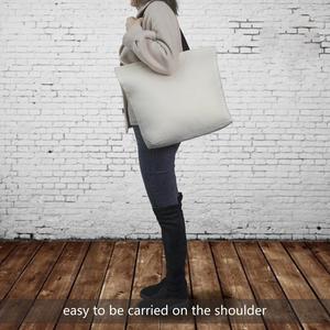 Sac en toile de coton personnalisé avec fermeture éclair pour femmes et jeunes filles, idéal pour le shopping et les courses - Product Image 4