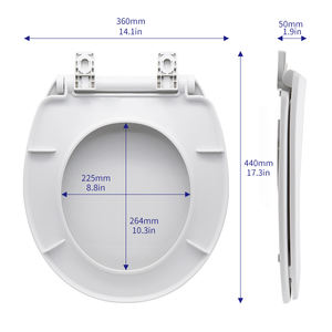 ANGEL Couvercle de siège de toilette moderne blanc en PP, fermeture douce, installation facile, pour <span class=keywords><strong>WC</strong></span> américain adulte, garantie 1 an - Product Image 6