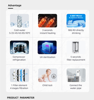 Système de distribution d'eau potable directe par osmose inverse 90G, purificateur d'eau intelligent personnalisable OEM/ODM