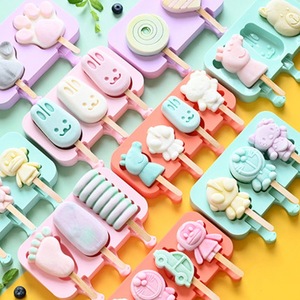 Moldes de Silicona para Helados con Tapas, Libres de BPA, al por Mayor, Diseño de Dibujos Animados, Bandejas para Cubitos de Hielo, Novedad, Juego de <span class=keywords><strong>3</strong></span> Piezas - Product Image 2