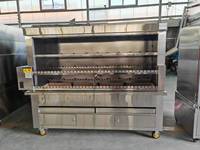Machine de gril de poulet rotative à gaz électrique à charbon de bois robuste commerciale