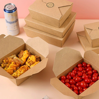 Emballages en carton kraft rectangulaires et carrés, écologiques, à prix raisonnable, pour la restauration rapide à emporter