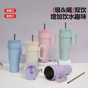 2025 Bingba Large Capacity <b>Straw</b> Thermos <b>Cup</b> 2025 High Color Value Handle <b>Cup</b> for Boys Girls New with <b>Lid</b> for Travel Drinkware - Product Image 2