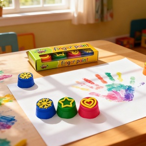 Peinture à doigts <span class=keywords><strong>acrylique</strong></span> en gros, 4 couleurs vives, pour papier et <span class=keywords><strong>toile</strong></span> - Product Image 1