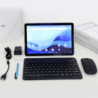 Tablette Android 14 de 10,1 Pouces 4 Go RAM 128 Go ROM Kit 5-en-1 Wi-Fi 6 avec Clavier, Étui, Souris, Stylet – Idéal Cadeau