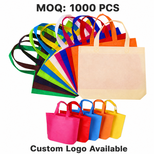 Bolsas de mano baratas no tejidas reciclables, bolsa de compras reutilizable de tela impresa ecológica personalizada, bolsa no tejida de comestibles - Product Image 1