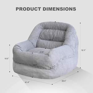 Sıcak satış modern kadife rahat tembel kanepe, dev fasulye kol dayama ile çanta seti sandalye, açık oturma odası - Product Image 2