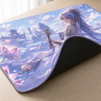 Tapis de souris gaming en caoutchouc, motif anime et dessin animé, avec bords étendus, design personnalisable et surpiqué, pour bureau/maison, en stock