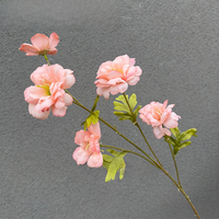 Bunga Hibiscus Sutra Buatan 5 Tangkai Grosir, Flora Mallow Tropis Sutra Premium untuk Dekorasi Pernikahan, Pesta, Rumah, dan Taman