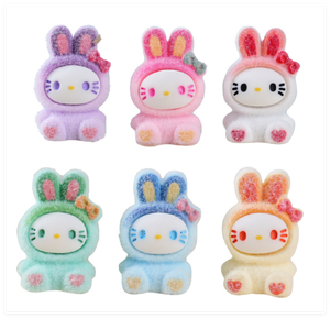 ของเล่นเด็กน่ารัก ตุ๊กตาบ้านนางฟ้า รูปปั้นแมวจิ๋ว งานปั้นสัตว์เคลือบกำมะหยี่ รูปปั้นแมวการ์ตูนสำหรับตกแต่งสวน - Product Image 1