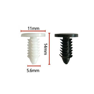 Remaches de nailon A101 de 11 mm x 14 mm, clips con forma de árbol para reparación de techos de automóviles, sujetadores blancos y negros PA66 - Product Image 1