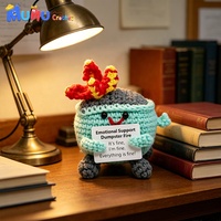 Figurine Amigurumi en crochet faite main sur mesure, motif Dumpster Fire, finie, drôle, cadeau farfelu pour amis, fournitures pour boutiques de cadeaux