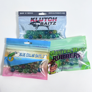 Cebos de gusano de pesca a prueba de humedad de plástico suave transparente impreso personalizado y bolsas de embalaje de alimentos para mascotas con agujero europeo - Product Image 1