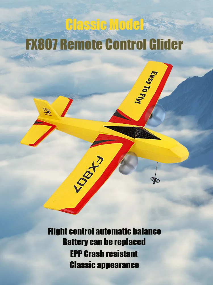 Original HOSHI FX-807 RC Plane Fixed Wing 2.4G Remote Control RC Glider Airplane Fixed Wing Wingspan EPP Material 120M Distance