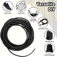 Cordon élastique robuste 4 mm noir et blanc, corde ronde très élastique en caoutchouc latex, sangle extensible, accessoire pour sac