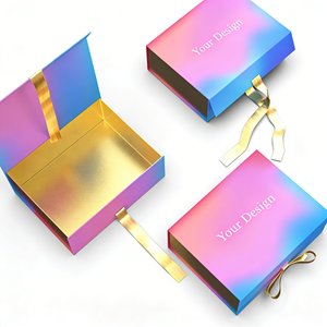 กล่องกระดาษแข็งพับได้แม่เหล็กสำหรับบรรจุภัณฑ์น้ำหอมคุณภาพสูง กล่องของขวัญหรูหราพร้อมริบบิ้น พิมพ์โลโก้ได้ตามต้องการ - Product Image 6