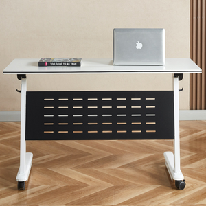 Hiện đại Modular văn phòng bằng gỗ Bảng với lưu trữ & kệ nghiên cứu Bàn kệ sách tùy chỉnh màu sắc MDF + kim loại xây dựng - Product Image 2