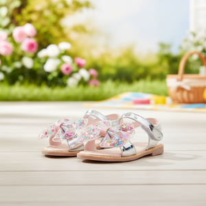 Sandalias de Verano Coreanas OZKIZ para Niñas de 2 a 7 Años, Diseño de Corazón, Punta Abierta, Tela de Algodón Transpirable, Lazo, Venta al Por Mayor, Moda Infantil - Product Image 3