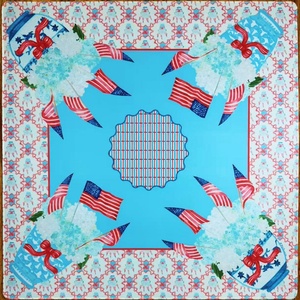Tapete de Mahjong de Porcelana Azul y Blanca con Diseño de Bandera Nacional Estilo Americano, Antideslizante y Resistente al Desgaste, Venta al Por Mayor - Product Image 2