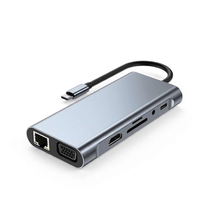 Station d'accueil USB-C Justlink <span class=keywords><strong>11</strong></span> en 1, 4K 30Hz <span class=keywords><strong>HDMI</strong></span> VGA, charge PD 100W, USB 3.0, Ethernet, SD, TF, <span class=keywords><strong>adaptateur</strong></span> multiport - Product Image 2